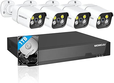 WESECUU Poe Security Camera System 4K, 4-Camera Set