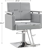 BarberPub Classic Hydraulic Barber Chair 8808 - Grey — image 2