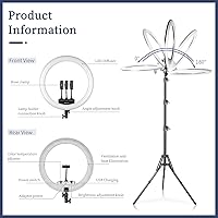 SH 19-inch LED Ring Light with 8ft Stand and 3 Phone Holders — image 9