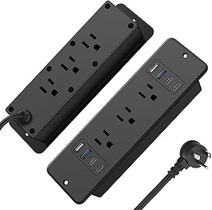 HHSOET 14-in-1 Fast Charging Recessed Power Strip