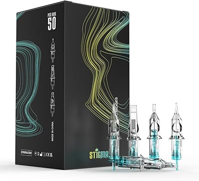 STIGMA Aquamarine Knight Tattoo Cartridge Needles 50Pcs 0.35mm Round Liner