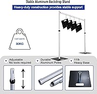 Hecis Heavy Duty Backdrop Stand 10x20Ft Double Crossbar Pipe and Drape Kit — image 8