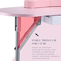 Joligrace Professional Foldable Manicure Table Pink — image 3