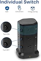 KOOSLA Surge Protector Power Strip Tower 16.4 FT — image 4