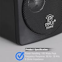 Pyle Home PCB3BK 3-Inch 100W Mini Cube Bookshelf Speakers — image 6