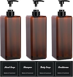 Suream Large Pump Bottles for Shampoo and Conditioner, 33.8oz, 3-Pack Review