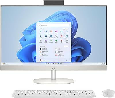 HP 27-inch All-in-One Desktop PC, Ryzen 5 7520U, 8GB RAM, 512GB SSD