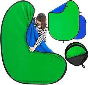 BiZiSOFON 2-in-1 Green & Blue Screen Backdrop 39.4″ x 59.1″