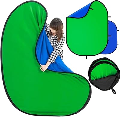 BiZiSOFON 2-in-1 Green & Blue Screen Backdrop 39.4″ x 59.1″