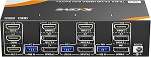 KCEVE USB 3.0 KVM Switch 3 Monitors 3 Computers