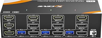 KCEVE USB 3.0 KVM Switch 3 Monitors 3 Computers