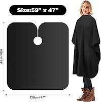 AUECOOME Hair Salon Cape Waterproof Black 51″ x 59″ — image 2