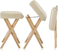 Saloniture Wood Folding Massage Stool, Cream — image 6