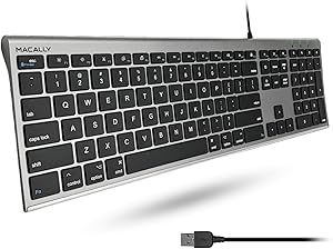 Macally Ultra-Slim USB Wired Computer Keyboard