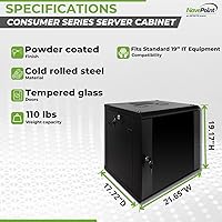 NavePoint 9U Server Rack Enclosure with Glass Door — image 4