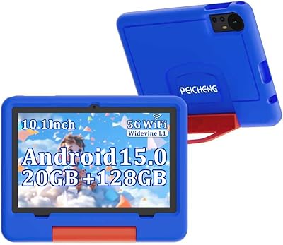 PEICHENG 10.1-inch Kids Tablet, 128GB Storage, Android 15.0