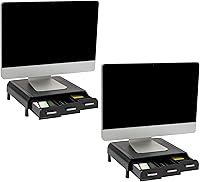 Mind Reader Monitor Stand with 3 Drawers, Set of 2 — image 1