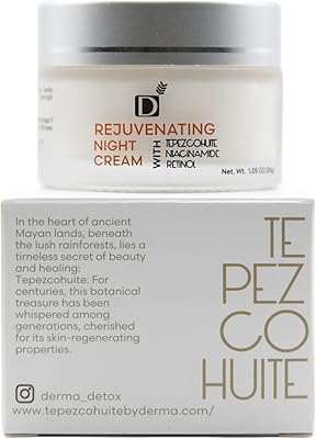 Derma Detox Rejuvenating Facial Night Cream with Retinol, Tepezcohuite & Niacinamide 1oz