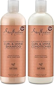 SheaMoisture Coconut & Hibiscus Curl & Shine Shampoo & Conditioner 16oz Review