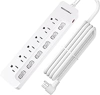 ROOTOMA 10FT Heavy Duty Extension Cord with Individual Switches — image 1