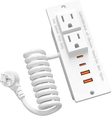 VILONG Drawer Outlet with 4 PD 30W USB Ports & 2 AC Outlets