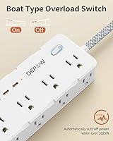 DEPOW Power Strip Surge Protector with 8 AC Outlets and 4 USB Ports — image 4
