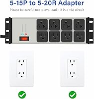 CCCEI 2PCS 20 AMP Power Strip Surge Protector 8 Outlets 6FT Extension Cord — image 5
