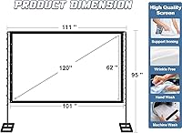 Queension 120-inch Outdoor Projector Screen with Stand — image 2