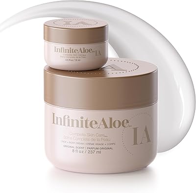 InfiniteAloe Complete Skin Care Aloe Vera Cream 8oz & 0.5oz Travel Jar