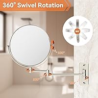 AumVum 8″ Extendable Bathroom Mirror with 1X/10X Magnification — image 4