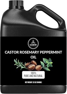 Naturevibe Botanicals Castor Oil with Rosemary and Peppermint Oil 32oz