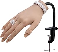 PALPTASN Silicone Practice Hand for Acrylic Nails with Stand Bracket (Right Hand, Ivory White) — image 1