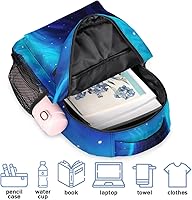 Wolf Blue Galaxy Wolf Backpack for Boys and Girls — image 6