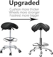 Cadiario Saddle Tilting Stool Rolling Chair with Footrest — image 9