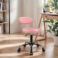 WKWKER Rolling Stool with Wheels (Pink) — image 2