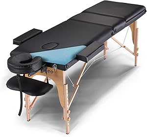 Masajeo Portable Massage Table, 3-Section, Black Review