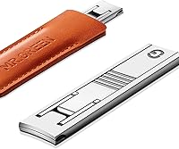MR.GREEN Ultra Thin Nail Clippers with Cow Leather Cover (Dark Brown) — image 1