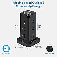 BEVA Power Strip Tower with USB Ports — image 8