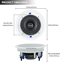 Herdio HCS818 6.5-Inch Passive Ceiling Speakers — image 4