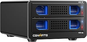 Cenmate Aluminum Dual Bay Hard Drive Enclosure 40TB
