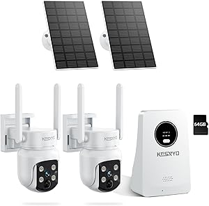 KCSNYO Solar Powered Security Camera 2-Cam Kit