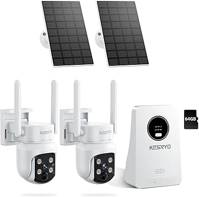 KCSNYO Solar Powered Security Camera 2-Cam Kit