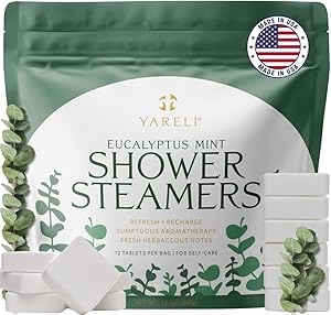 Yareli Shower Steamers for Sinus Relief, 12 Pack