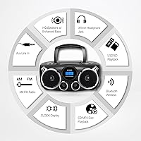 Riptunes Portable CD Player Bluetooth Stereo Boombox — image 2