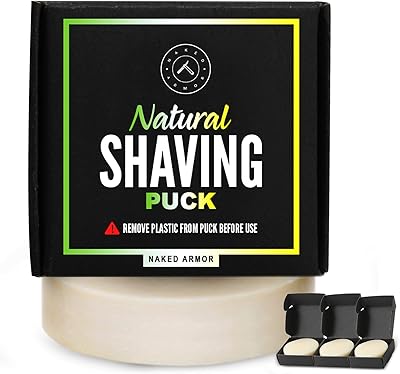Naked Armor Natural Shave Soap Puck (3-Pack)