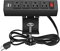 HHSOET Desk Clamp Power Strip with USB Ports — image 1