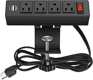 HHSOET Desk Clamp Power Strip with USB Ports Review