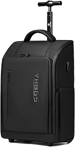Rolling Backpack Waterproof Commuter Backpack with Wheels for 15.6-inch Laptop Review