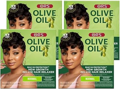 ORS Olive Oil Built In Protection New Growth No-Lye Hair Relaxer Normal Strength (Pack of 4)