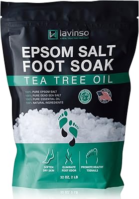 LV LAVINSO Tea Tree Oil Foot Soak with Epsom Salt - 2 LB